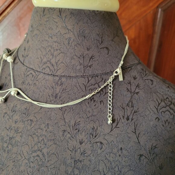 Layered Lane Bryant Necklace With Mixed Beads & Chain Design - Picture 3 of 5